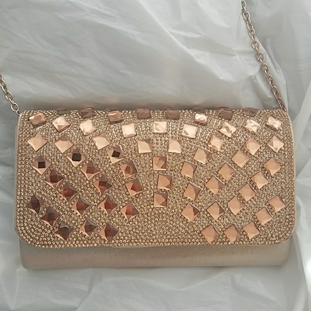 Gold rhinestone Clutch